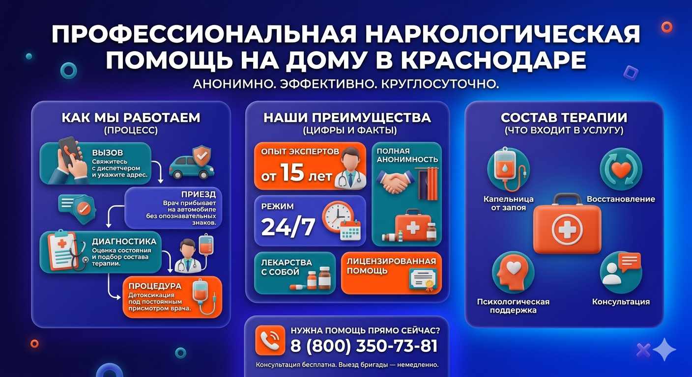 Инфографика о принципах лечения алкоголизма на дому в Пестово: этапы вызова нарколога, преимущества анонимной детоксикации и состав медицинской помощи.